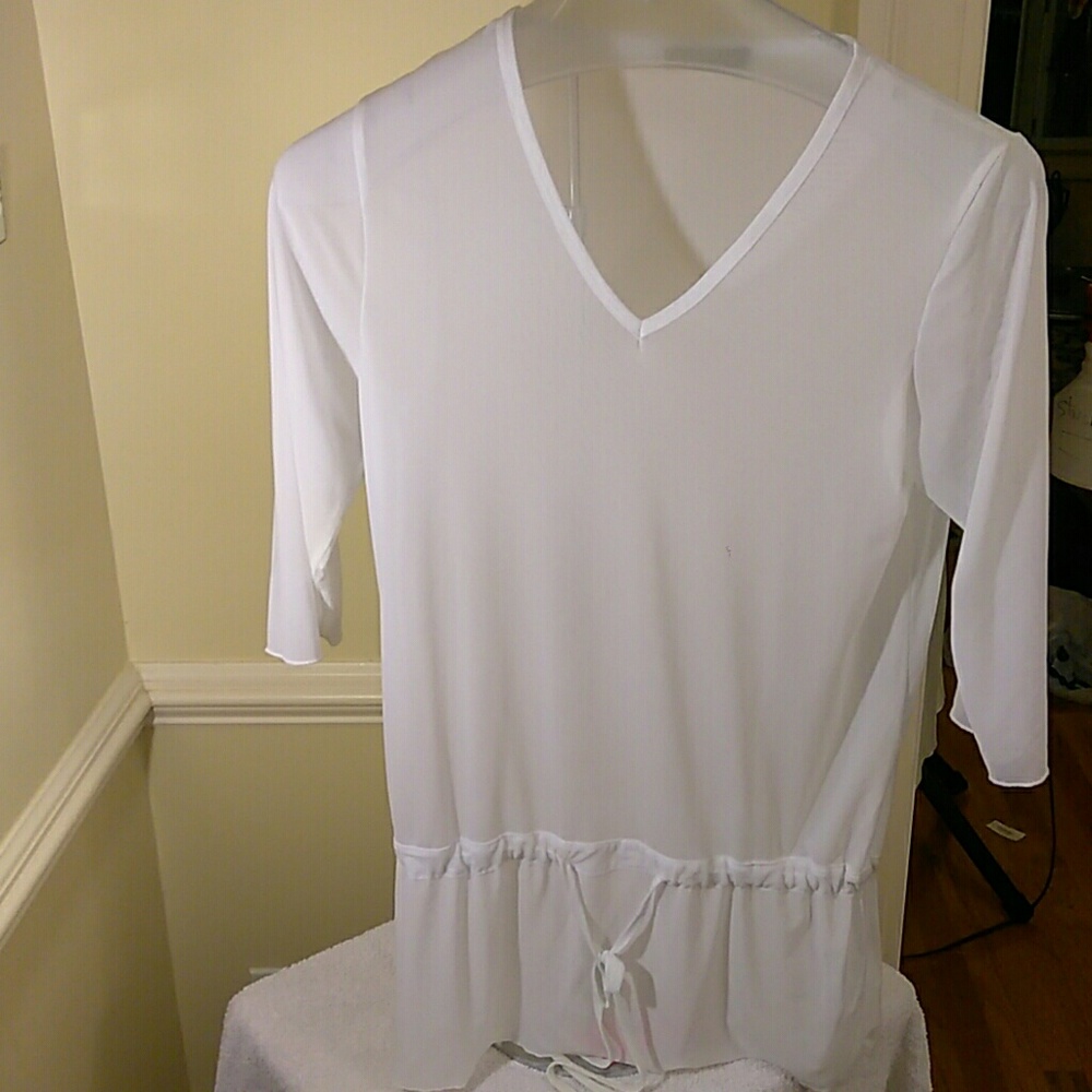 Very sheer top with belt